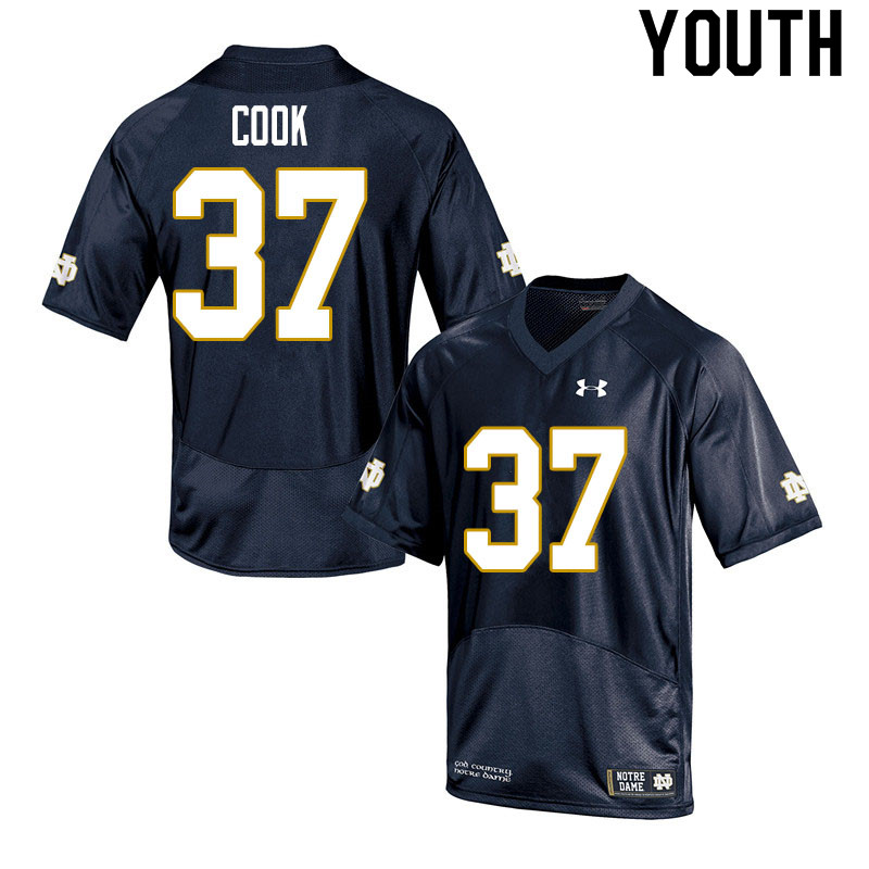 Youth NCAA Notre Dame Fighting Irish #37 Henry Cook Stitched College Under Armour Authentic Navy Football Jersey DJ10Q13AM